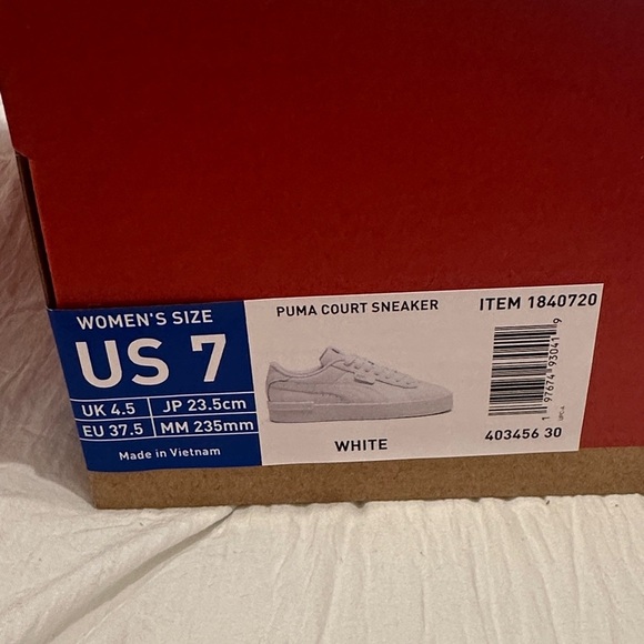 Puma White and Gold Sneakers- size 7 - Picture 3 of 7